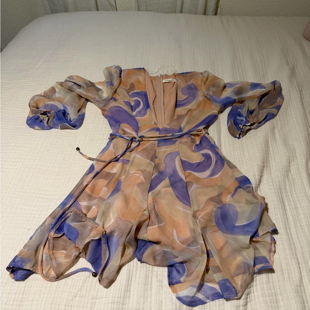 The Vintage Shop Swirl Pattern Long Sleeve Dress